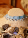 Ribbon Reverie Blue Tatted Lace & Ribbon Necklace Blue ribbon choker with delicate blue lace trim.