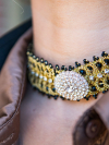 Lace choker with sparkling crystal focal