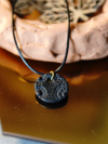 Lace impression black clay jewelry