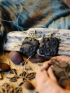 Textured black clay statement earrings