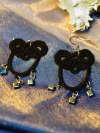 "Midnight Tide" Tatted Earrings - Deep Sea Reflection Needle-tatted earrings with silver wires and tide shine.