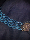 Celtic clasp on blue lace choker