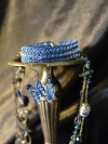 Blue tatted bracelet with crystal rondelles