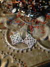 Handmade silver lace earrings