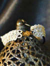 White lace bracelet with gold clasp