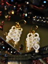Bridal lace earrings with pearl beads
