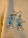 Seafoam Tatted Earrings - Reflecting Tide and Droplet Light Matching ocean choker and earrings handcrafted in lace.
