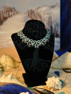 Seafoam Tatted Necklace - Jewelry by A Knotted Life Lightweight lace choker with glass beads and teardrops.