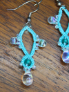 Sea-blue lace jewelry set with shimmering crystal beads.