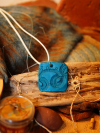 Seafoam clay square pendant