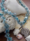 Seaside Serenity Collection - Handmade Lace Jewelry by  A Knotted Life Wedding beach jewelry accented with aqua seashell and shimmering seed beads.