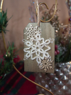 Rustic ornament with handmade tatted snowflake