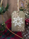 Unique white tatted snowflake Christmas ornament