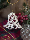 3D white tatted lace bell for Christmas décor