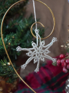 Spiky small silver tatted snowflake ornament with picots