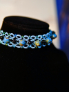 "Tidebound Sentinel" by A Knotted Life Jewelry Sentinel choker with sea-glass, black beads, ceramic, and sea-blue lace.
