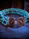 "Tidebound Sentinel" - Ocean's Thread Collection Handmade ocean-inspired tatted lace choker with beads and silver clasp.