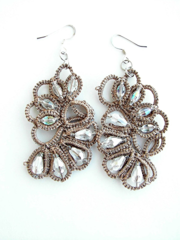 First Frost Ankars Style Needle Tatted Earrings