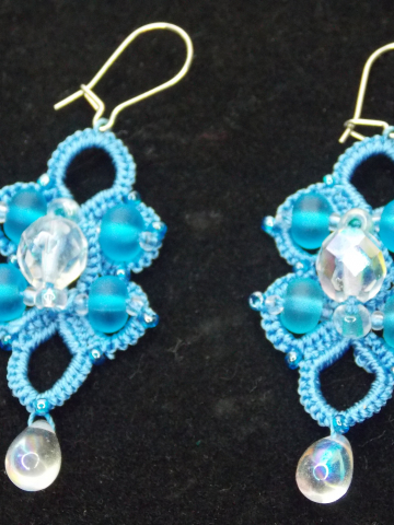 Water Drops Aqua Earrings