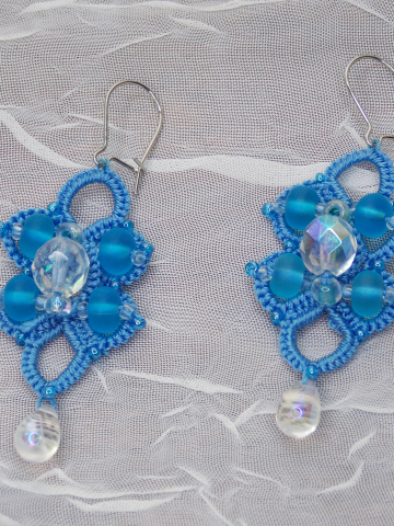 Water Drops Aqua Earrings