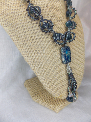 Deep Waters Needle Tatted Necklace