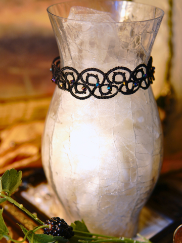 Selinthra choker styled in soft golden lighting