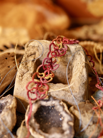 "Shimmering Roses" Tatted Lace Bracelet
