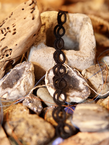 Artistic flat lay of Pulsebound with natural textures underneath.