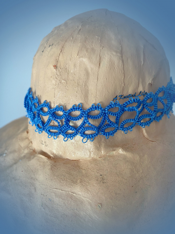 Skyweft Tatted Lace Choker Necklace Close Detail Close-up of delicate tatted loops inspired by cirrus clouds.