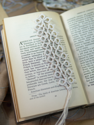 Ivory Whisper Tatted Lace Bookmark – Handmade White Lace Bookmark