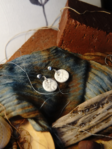 Alabaster Impressions - Pearlescent Round Earrings (Stainless Posts)