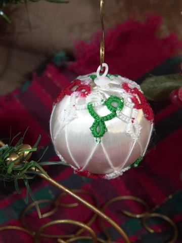 Satin Holiday Tatted Ornament