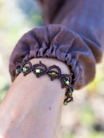 Whispers of Autumn - Tatted Lace Woodland Bracelet